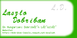 laszlo dobriban business card